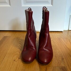 maroon booties